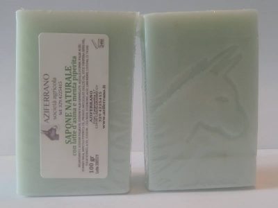 Sapone solido naturale al latte d'asina e menta